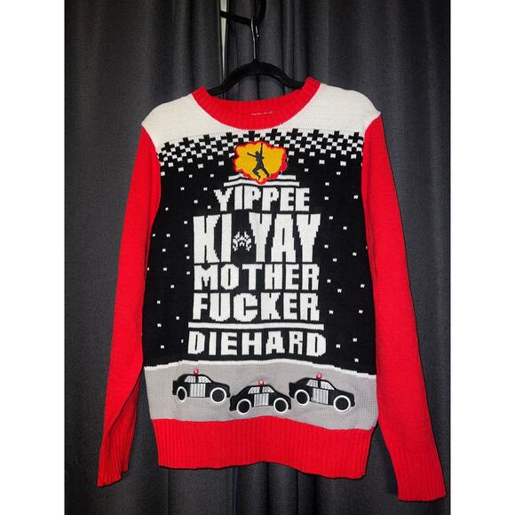 Ugly Christmas Sweater Sweaters - Ugly Christmas Sweater Xmas Size Small Die Hard